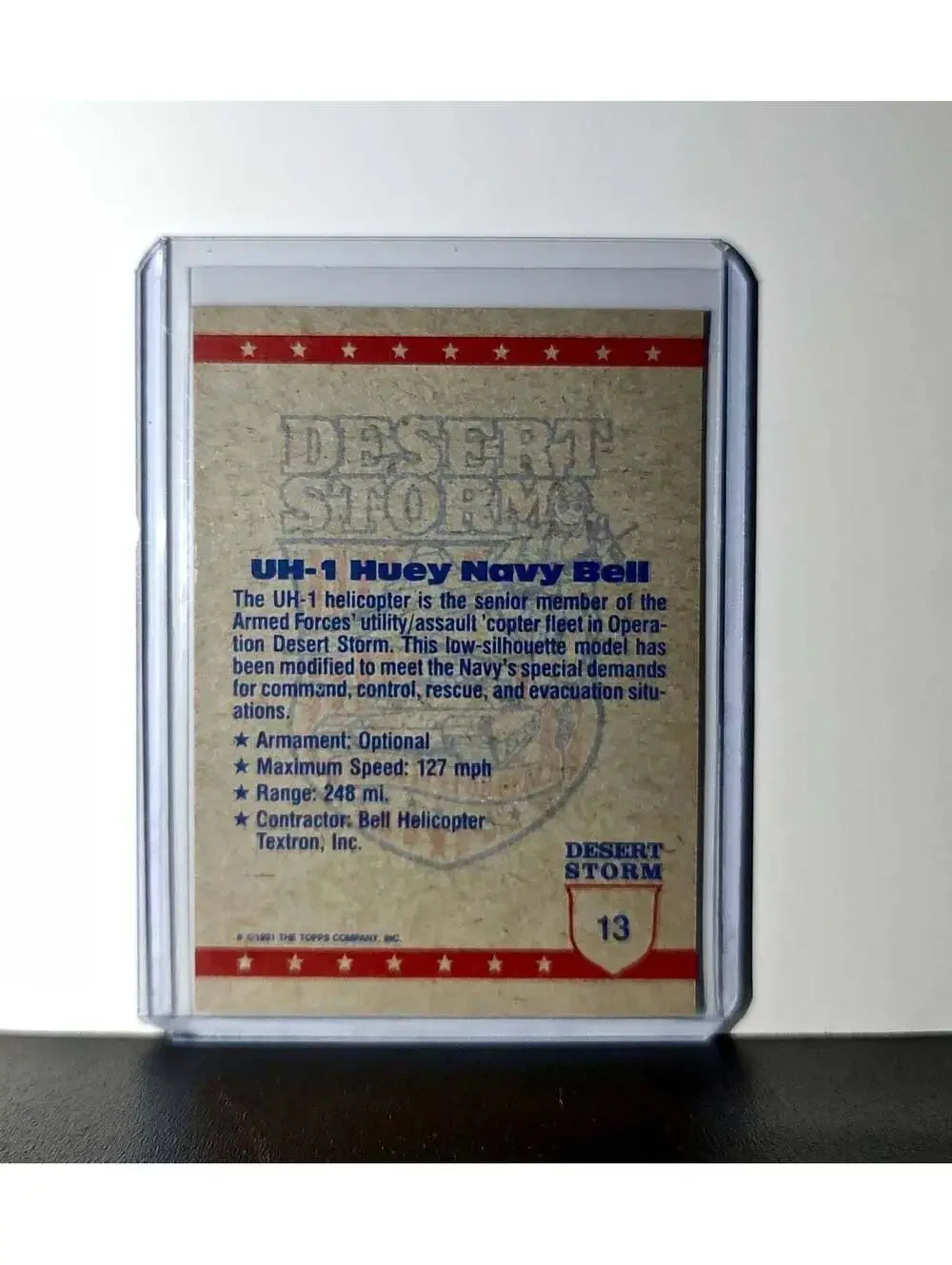 UH-1 Huey (Bell Helicopter) 1991 Topps Desert Storm #13 Card